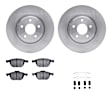 WFWH1-54168 Front Brake Disc and Pad Kit, Plain Surface, 300 mm, Ceramic, R1 eLINE Silver Rotors with Ceramic Pads Series