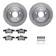 WFWH1-54179 Rear Brake Disc and Pad Kit, Plain Surface, 272 mm, Ceramic, R1 eLINE Silver Rotors with Ceramic Pads Series