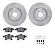 WFWH1-54219 Front Brake Disc and Pad Kit, Plain Surface, 316 mm, Ceramic, R1 eLINE Silver Rotors with Ceramic Pads Series