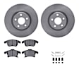 WFWH1-54219 Front Brake Disc and Pad Kit, Plain Surface, 316 mm, Ceramic, R1 eLINE Silver Rotors with Ceramic Pads Series