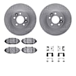 WFWH1-56026 Front Brake Disc and Pad Kit, Plain Surface, 328 mm, Ceramic, R1 eLINE Silver Rotors with Ceramic Pads Series
