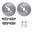 WFWH1-58001 Rear Brake Disc and Pad Kit, Plain Surface, 267 mm, Ceramic, R1 eLINE Silver Rotors with Ceramic Pads Series
