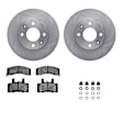 WFWH1-59026 Front Brake Disc and Pad Kit, Plain Surface, 267 mm, Ceramic, R1 eLINE Silver Rotors with Ceramic Pads Series