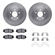 WFWH1-59066 Front Brake Disc and Pad Kit, Plain Surface, 282 mm, Ceramic, R1 eLINE Silver Rotors with Ceramic Pads Series
