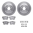 WFWH1-59075 Rear Brake Disc and Pad Kit, Plain Surface, 305 mm, Ceramic, R1 eLINE Silver Rotors with Ceramic Pads Series