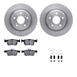 WFWH1-59108 Rear Brake Disc and Pad Kit, Plain Surface, 318 mm, Ceramic, R1 eLINE Silver Rotors with Ceramic Pads Series