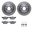 WFWH1-59108 Rear Brake Disc and Pad Kit, Plain Surface, 318 mm, Ceramic, R1 eLINE Silver Rotors with Ceramic Pads Series