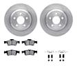 WFWH1-63115 Rear Brake Disc and Pad Kit, Plain Surface, 300 mm, Ceramic, R1 eLINE Silver Rotors with Ceramic Pads Series