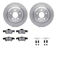WFWH1-63115 Rear Brake Disc and Pad Kit, Plain Surface, 300 mm, Ceramic, R1 eLINE Silver Rotors with Ceramic Pads Series