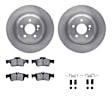 WFWH1-63119 Rear Brake Disc and Pad Kit, Plain Surface, 340 mm, Ceramic, R1 eLINE Silver Rotors with Ceramic Pads Series