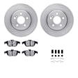 WFWH1-63148 Rear Brake Disc and Pad Kit, Plain Surface, 307 mm, Ceramic, R1 eLINE Silver Rotors with Ceramic Pads Series