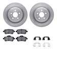 WFWH1-63169 Rear Brake Disc and Pad Kit, Plain Surface, 330 mm, Ceramic, R1 eLINE Silver Rotors with Ceramic Pads Series