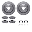 WFWH1-63169 Rear Brake Disc and Pad Kit, Plain Surface, 330 mm, Ceramic, R1 eLINE Silver Rotors with Ceramic Pads Series