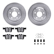 WFWH1-63186 Rear Brake Disc and Pad Kit, Plain Surface, 305 mm, Ceramic, R1 eLINE Silver Rotors with Ceramic Pads Series