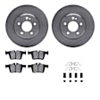 WFWH1-63186 Rear Brake Disc and Pad Kit, Plain Surface, 305 mm, Ceramic, R1 eLINE Silver Rotors with Ceramic Pads Series