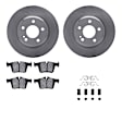 WFWH1-63187 Rear Brake Disc and Pad Kit, Plain Surface, 300 mm, Ceramic, R1 eLINE Silver Rotors with Ceramic Pads Series