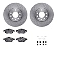 WFWH1-65020 Front Brake Disc and Pad Kit, Plain Surface, 305 mm, Ceramic, R1 eLINE Silver Rotors with Ceramic Pads Series