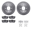 WFWH1-67065 Rear Brake Disc and Pad Kit, Plain Surface, 267 mm, Ceramic, R1 eLINE Silver Rotors with Ceramic Pads Series