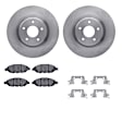 WFWH1-67125 Front Brake Disc and Pad Kit, Plain Surface, 330 mm, Ceramic, R1 eLINE Silver Rotors with Ceramic Pads Series