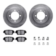 WFWH1-72017 Rear Brake Disc and Pad Kit, Plain Surface, 267 mm, Ceramic, R1 eLINE Silver Rotors with Ceramic Pads Series