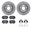 WFWH1-73064 Rear Brake Disc and Pad Kit, Plain Surface, 287 mm, Ceramic, R1 eLINE Silver Rotors with Ceramic Pads Series