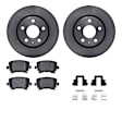 WFWH1-73064 Rear Brake Disc and Pad Kit, Plain Surface, 287 mm, Ceramic, R1 eLINE Silver Rotors with Ceramic Pads Series