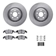 WFWH1-73073 Front Brake Disc and Pad Kit, Plain Surface, 356 mm, Ceramic, R1 eLINE Silver Rotors with Ceramic Pads Series