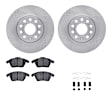 WFWH1-74081 Front Brake Disc and Pad Kit, Plain Surface, 287 mm, Ceramic, R1 eLINE Silver Rotors with Ceramic Pads Series
