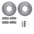WFWH1-76100 Rear Brake Disc and Pad Kit, Plain Surface, 325 mm, Ceramic, R1 eLINE Silver Rotors with Ceramic Pads Series