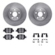 WFWH1-76118 Front Brake Disc and Pad Kit, Plain Surface, 287 mm, Ceramic, R1 eLINE Silver Rotors with Ceramic Pads Series