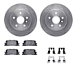 WFWH1-76134 Rear Brake Disc and Pad Kit, Plain Surface, 305 mm, Ceramic, AWD, R1 eLINE Silver Rotors with Ceramic Pads Series