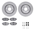 2019 Toyota C-HR - Front Brake Disc and Pad Kit, Plain Surface, 299 mm, Ceramic, 2.0L 4Cyl, R1 eLINE Silver Rotors with Ceramic Pads Series
