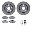 2019 Toyota C-HR - Front Brake Disc and Pad Kit, Plain Surface, 299 mm, Ceramic, 2.0L 4Cyl, R1 eLINE Silver Rotors with Ceramic Pads Series