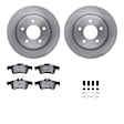 WFWH1-80060 Rear Brake Disc and Pad Kit, Plain Surface, 279 mm, Ceramic, R1 eLINE Silver Rotors with Ceramic Pads Series