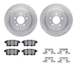 WFWH1-80070 Rear Brake Disc and Pad Kit, Plain Surface, 338 mm, Ceramic, R1 eLINE Silver Rotors with Ceramic Pads Series