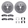 WFWH1-92006 Front Brake Disc and Pad Kit, Plain Surface, 305 mm, Ceramic, R1 eLINE Silver Rotors with Ceramic Pads Series