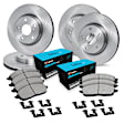 WFWH2-31102 Front and Rear Brake Disc and Pad Kit, Plain Surface, Front - 356 mm, Rear - 345 mm, Ceramic, R1 eLINE Silver Rotors with Ceramic Pads Series