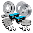 WFWH2-52008 Front and Rear Brake Disc and Pad Kit, Plain Surface, Front - 305 mm, Rear - 300 mm, Ceramic, R1 eLINE Silver Rotors with Ceramic Pads Series