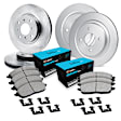 WFWH2-74001 Front and Rear Brake Disc and Pad Kit, Plain Surface, Front - 267 mm, Rear - 254 mm, Ceramic, R1 eLINE Silver Rotors with Ceramic Pads Series