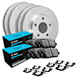 WFWH2-74049 Front and Rear Brake Disc and Pad Kit, Plain Surface, Front - 381 mm, Rear - 310 mm, Ceramic, R1 eLINE Silver Rotors with Ceramic Pads Series