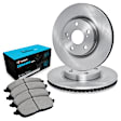 WFWN1-02010 Front Brake Disc and Pad Kit, Plain Surface Ceramic R1 eLINE Silver Rotors with Ceramic Pads Series