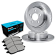 WFWN1-21036 Rear Brake Disc and Pad Kit, Plain Surface Ceramic R1 eLINE Silver Rotors with Ceramic Pads Series