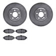 WFWN1-63026 Front Brake Disc and Pad Kit, Plain Surface, 343 mm, Ceramic, R1 eLINE Silver Rotors with Ceramic Pads Series