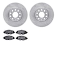 WFWN1-74027 Front Brake Disc and Pad Kit, Plain Surface, 287 mm, Ceramic, R1 eLINE Silver Rotors with Ceramic Pads Series