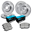 WFWN2-46033 Front and Rear Brake Disc and Pad Kit, Plain Surface, Front - 356 mm, Rear - 315 mm, Ceramic, R1 eLINE Silver Rotors with Ceramic Pads Series