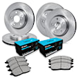 WFWN2-74009 Front and Rear Brake Disc and Pad Kit, Plain Surface, Front - 325 mm, Rear - 272 mm, Ceramic, R1 eLINE Silver Rotors with Ceramic Pads Series