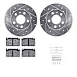 WGTH1-27004 Front Brake Disc and Pad Kit, Silver zinc-plated, Cross-drilled and Slotted, 279 mm, Ceramic, R1 eLINE Silver Rotors with European Ceramic Pads Series