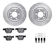 WGTH1-31069 Rear Brake Disc and Pad Kit, Silver zinc-plated, Cross-drilled and Slotted, 345 mm, Ceramic, R1 eLINE Silver Rotors with European Ceramic Pads Series
