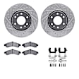 WGTH1-48003 Front Brake Disc and Pad Kit, Silver zinc-plated, Cross-drilled and Slotted, 340 mm, Ceramic, R1 eLINE Silver Rotors with European Ceramic Pads Series