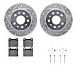 WGTH1-63008 Rear Brake Disc and Pad Kit, Silver zinc-plated, Cross-drilled and Slotted, 279 mm, Ceramic, R1 eLINE Silver Rotors with European Ceramic Pads Series